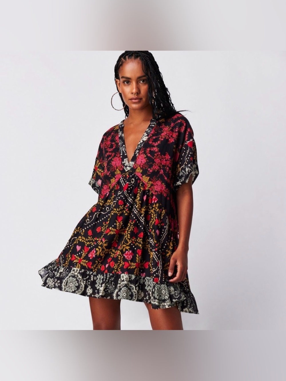 Free People Agnes Printed Mini Dress Size XS New With Tags